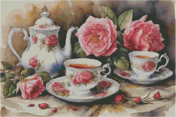 Charming Tea Party Cross Stitch Patterns