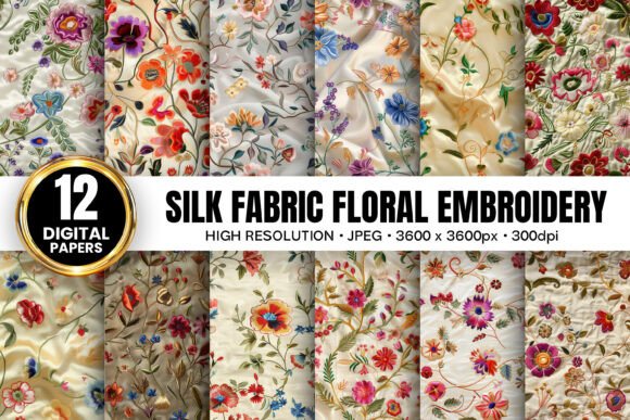 Floral Silk Fabric Embroidery for Holidays
