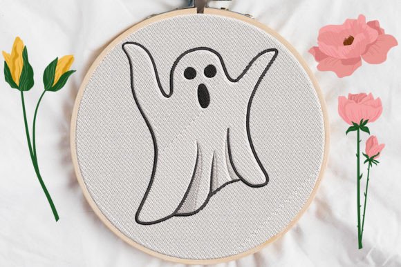 Halloween Ghost: A Spooky and Playful Embroidery Design