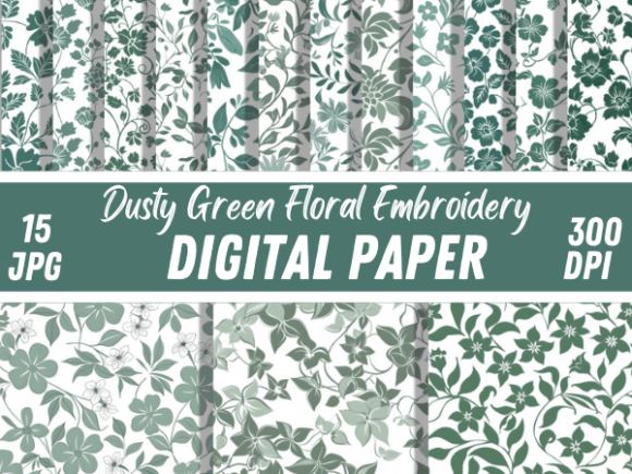 Review: Dusty Green Floral Embroidery Patterns