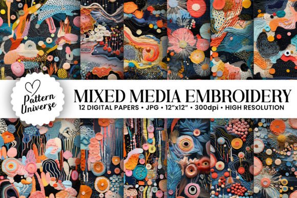 Review: Mixed Media Embroidery Digital Papers