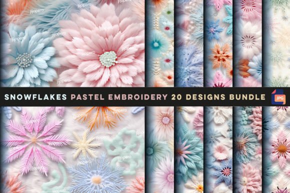 Snowflakes Pastel Embroidery for Winter Delight