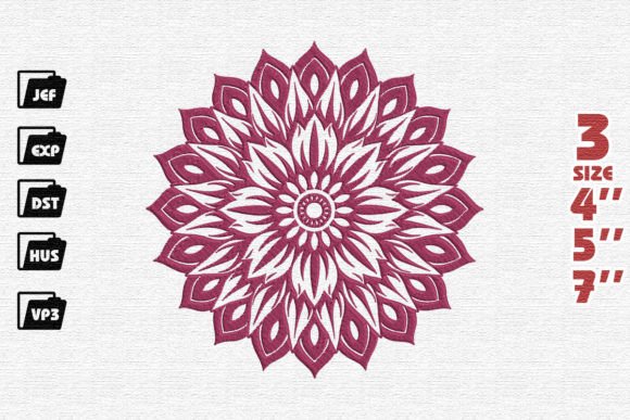 Vibrant Mandala: A Versatile Embroidery Design